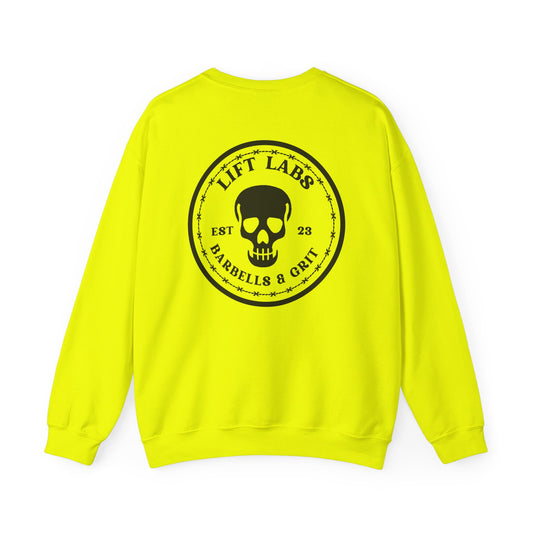 Hi-Vis Icon Skull Logo Crew Sweatshirt (Yellow)