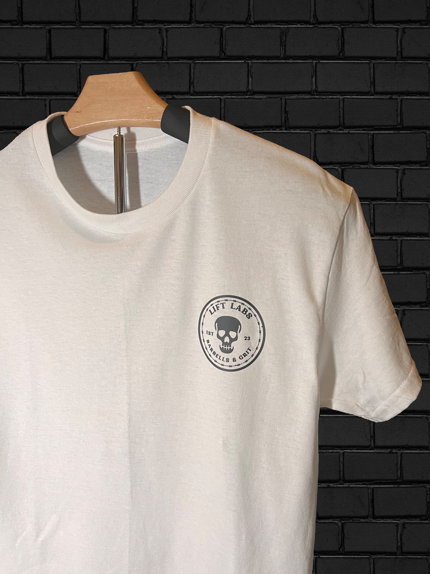 Barbell & Skull Strength T-Shirt (White)